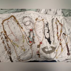 Costume/Fashion Jewelry Necklace Bundle + Bracelet & Earrings – As Is